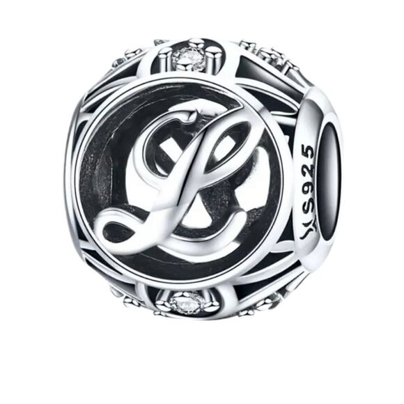 925 Sterling Silver L Charm - Picture 1 of 7